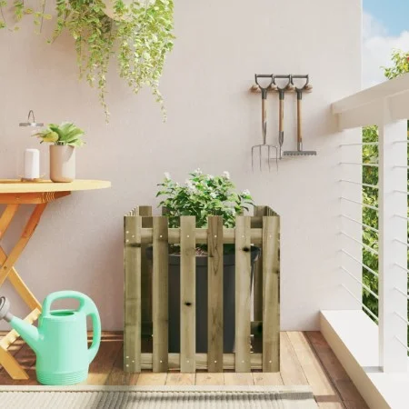 Jardinera diseño de valla madera de pino impregnada 60x60x60 cm by , Pots and planters - Ref: Foro24-832461, Price: 49,11 €, ...