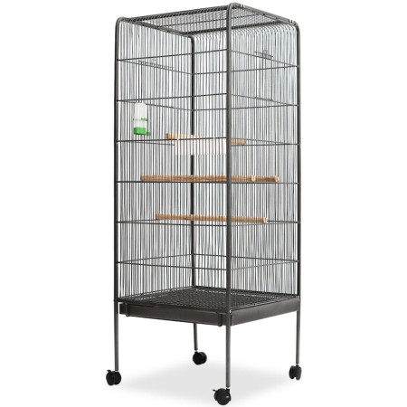 Vogelkäfig mit schwarzem Stahldach 54x54x146 cm von vidaXL, Füße und Vogelkäfige - Ref: Foro24-170408, Preis: 126,78 €, Rabat...