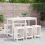 Tisch- und Hochstuhl-Set für den Garten, 7-teilig, aus weißem Kiefernholz. von , Gartensets - Ref: Foro24-3157752, Preis: 491...