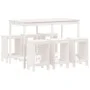 Set de mesa y taburetes altos jardín 7 pzas madera pino blanco by , Garden sets - Ref: Foro24-3157752, Price: 484,94 €, Disco...
