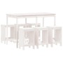 Tisch- und Hochstuhl-Set für den Garten, 7-teilig, aus weißem Kiefernholz. von , Gartensets - Ref: Foro24-3157752, Preis: 491...
