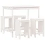 Set de mesa y taburetes altos jardín 5 pzas madera pino blanco by , Garden sets - Ref: Foro24-3157746, Price: 334,71 €, Disco...