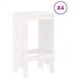 Gartentisch- und Hochhocker-Set, 5-teilig, aus weißem Kiefernholz. von , Gartensets - Ref: Foro24-3157746, Preis: 334,71 €, R...