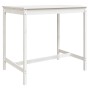 Set de mesa y taburetes altos jardín 5 pzas madera pino blanco