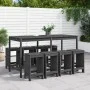 Tisch und hohe Hocker für den Garten, 9-teilig, aus massivem Kiefernholz in Grau. von , Gartensets - Ref: Foro24-3157759, Pre...