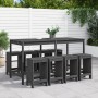 Tisch und hohe Hocker für den Garten, 9-teilig, aus massivem Kiefernholz in Grau. von , Gartensets - Ref: Foro24-3157759, Pre...