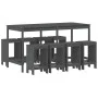 Mesa y taburetes altos jardín 9 pzas madera maciza de pino gris by , Garden sets - Ref: Foro24-3157759, Price: 620,81 €, Disc...