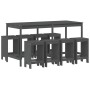 Mesa y taburetes altos jardín 9 pzas madera maciza de pino gris by , Garden sets - Ref: Foro24-3157759, Price: 628,86 €, Disc...