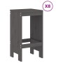 Tisch und hohe Hocker für den Garten, 9-teilig, aus massivem Kiefernholz in Grau. von , Gartensets - Ref: Foro24-3157759, Pre...