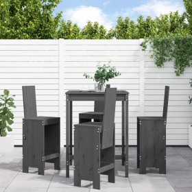Set de mesa y taburetes altos jardín 5 piezas madera pino gris by , Garden sets - Ref: Foro24-3157771, Price: 381,54 €, Disco...