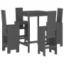 Gartentisch- und Hochhocker-Set, 5-teilig, aus grauem Kiefernholz. von , Gartensets - Ref: Foro24-3157771, Preis: 376,64 €, R...