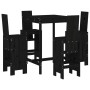 Set de mesa y taburetes altos jardín 5 piezas madera pino negro by , Garden sets - Ref: Foro24-3157773, Price: 381,78 €, Disc...