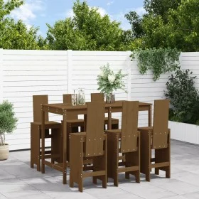 Mesa y taburetes altos de jardín 7 pzas madera pino marrón miel by , Garden sets - Ref: Foro24-3157784, Price: 579,43 €, Disc...