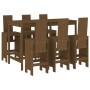Mesa y taburetes altos de jardín 7 pzas madera pino marrón miel by , Garden sets - Ref: Foro24-3157784, Price: 586,91 €, Disc...