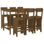 Mesa y taburetes altos de jardín 7 pzas madera pino marrón miel de , Conjuntos de jardín - Ref: Foro24-3157814, Precio: 549,3...