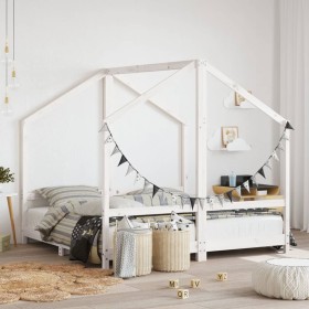 Estructura de cama de niños madera de pino blanco 2x(80x160) cm