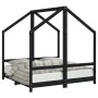 Estructura de cama de niños madera de pino negro 2x(70x140) cm