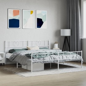 Metallbettgestell mit Kopf- und Fußteil weiß 183x213 cm von , Betten und Lattenroste - Ref: Foro24-355535, Preis: 131,67 €, R...