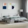 Bettgestell aus Metall mit weißem Kopfteil 180x200 cm von , Betten und Lattenroste - Ref: Foro24-355516, Preis: 108,02 €, Rab...