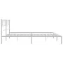 Bettgestell aus Metall mit weißem Kopfteil 180x200 cm von , Betten und Lattenroste - Ref: Foro24-355516, Preis: 108,02 €, Rab...