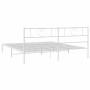 Bettgestell aus Metall mit weißem Kopfteil 180x200 cm von , Betten und Lattenroste - Ref: Foro24-355516, Preis: 109,44 €, Rab...
