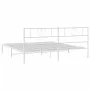 Metal bed frame with white headboard 180x200 cm by , Beds and slatted bases - Ref: Foro24-355516, Price: 108,02 €, Discount: %