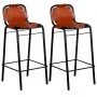 Küchenbarhocker 2 Einheiten aus echtem Leder von vidaXL, Küchenhocker - Ref: Foro24-244248, Preis: 249,73 €, Rabatt: %