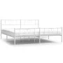 Bettgestell aus Metall mit Kopfteil und weißem Fußteil 200x200 cm von , Betten und Lattenroste - Ref: Foro24-355537, Preis: 1...