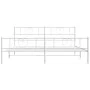 Bettgestell aus Metall mit Kopfteil und weißem Fußteil 200x200 cm von , Betten und Lattenroste - Ref: Foro24-355537, Preis: 1...