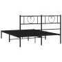 Estructura de cama con cabecero metal negro 160x200 cm de , Camas y somieres - Ref: Foro24-355466, Precio: 106,03 €, Descuent...
