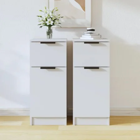 Aparadores 2 uds madera contrachapada blanco 30x30x70 cm de , Aparadores - Ref: Foro24-811116, Precio: 96,09 €, Descuento: %