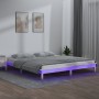 Bettgestell mit LED-Massivholz weiß 120x200 cm von , Betten und Lattenroste - Ref: Foro24-820602, Preis: 112,18 €, Rabatt: %