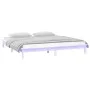 Bed frame with LED solid white wood 120x200 cm by , Beds and slatted bases - Ref: Foro24-820602, Price: 110,24 €, Discount: %