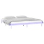 Bettgestell mit LED-Massivholz weiß 120x200 cm von , Betten und Lattenroste - Ref: Foro24-820602, Preis: 112,18 €, Rabatt: %