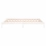 Bettgestell mit LED-Massivholz weiß 120x200 cm von , Betten und Lattenroste - Ref: Foro24-820602, Preis: 112,18 €, Rabatt: %
