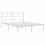 Metallbettgestell mit weißem Kopfteil 140x190 cm von , Betten und Lattenroste - Ref: Foro24-372228, Preis: 92,54 €, Rabatt: %