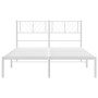 Metallbettgestell mit weißem Kopfteil 140x190 cm von , Betten und Lattenroste - Ref: Foro24-372228, Preis: 92,54 €, Rabatt: %