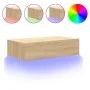 TV stand with LED lights Sonoma oak 60x35x15.5 cm by , TV Furniture - Ref: Foro24-842890, Price: 46,49 €, Discount: %