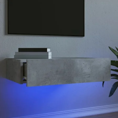TV stand with LED lights in concrete gray, 60x35x15.5 cm by , TV Furniture - Ref: Foro24-842892, Price: 33,78 €, Discount: %