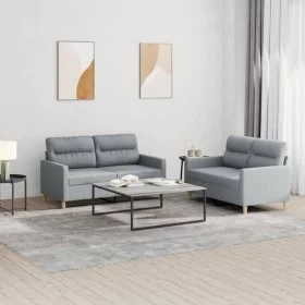Set von Sofas mit 2 Stück Kissen aus hellgrauem Stoff von , Sofas - Ref: Foro24-3201568, Preis: 417,17 €, Rabatt: %