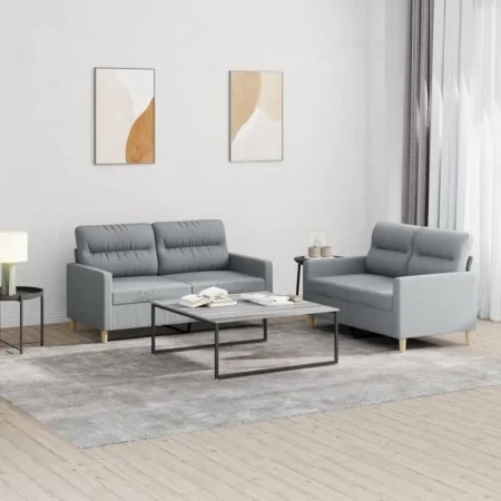 2-piece light gray fabric sofa set with cushions by , Sofas - Ref: Foro24-3201568, Price: 417,17 €, Discount: %