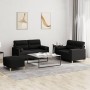 Set Sofas mit Kissen 3 Stück schwarzer Stoff von , Sofas - Ref: Foro24-3201596, Preis: 478,54 €, Rabatt: %