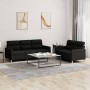 2-piece sofa set with black fabric cushions by , Sofas - Ref: Foro24-3201604, Price: 470,42 €, Discount: %