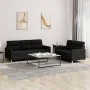 2-piece sofa set with black fabric cushions by , Sofas - Ref: Foro24-3201604, Price: 447,65 €, Discount: %