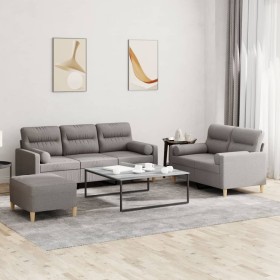 Three-piece sofa set with gray taupe fabric cushions by , Sofas - Ref: Foro24-3201631, Price: 531,21 €, Discount: %
