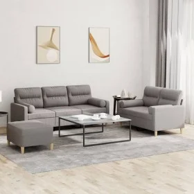 Three-piece sofa set with gray taupe fabric cushions by , Sofas - Ref: Foro24-3201631, Price: 551,83 €, Discount: %