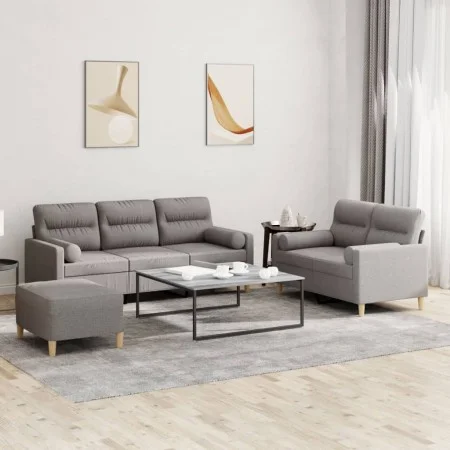 Three-piece sofa set with gray taupe fabric cushions by , Sofas - Ref: Foro24-3201631, Price: 551,83 €, Discount: %