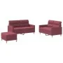 Juego de sofás con cojines 3 piezas tela rojo tinto de , Sofás - Ref: Foro24-3201582, Precio: 461,54 €, Descuento: %