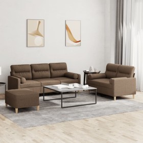 Set Sofas mit Kissen 3 Stück brauner Stoff von , Sofas - Ref: Foro24-3201627, Preis: 529,44 €, Rabatt: %