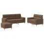 Three-piece sofa set with brown fabric cushions. by , Sofas - Ref: Foro24-3201627, Price: 521,22 €, Discount: %